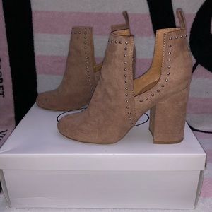 SM Tan Stud Booties